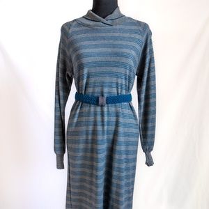 Vintage Missoni Wool Pullover Long Sleeve Striped Dress with Belt